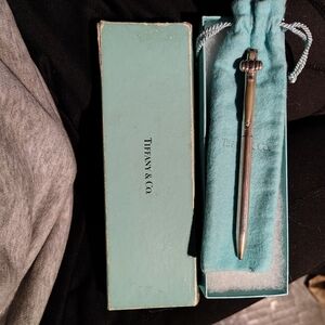 Tiffany & Co. Silver Pen with Turquoise Pouch